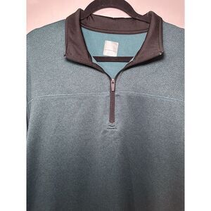 Callaway Sweatshirt Mens L  Teal Quarter Zip Long Sleeve‎ Logo Pullover Golf